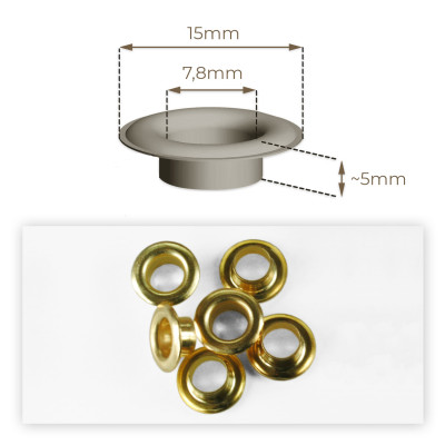 Капси с шайби, 7,8мм, злато, желязо